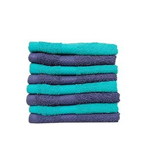 zero twist cotton face towel pack of 8 gsm 550 size 1234x1234 men39s women39s amp kids towel supersoft high absorbent color turquoise amp navy