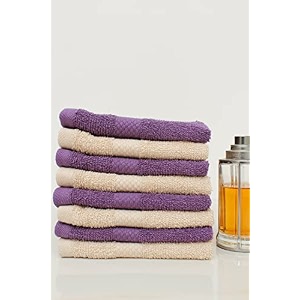 zero twist cotton face towel pack of 8 gsm 550 size 1234x1234 men39s women39s amp kids towel supersoft high absorbent color beige amp purple