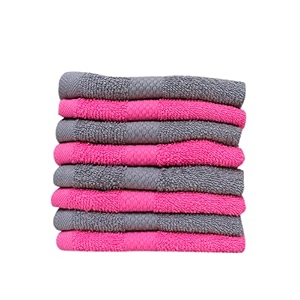 zero twist cotton face towel pack of 8 gsm 550 size 1234x1234 men39s women39s amp kids towel supersoft high absorbent color pink amp charcoal