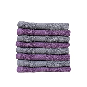 zero twist cotton face towel pack of 8 gsm 550 size 1234x1234 men39s women39s amp kids towel supersoft high absorbent color purple amp charcoal