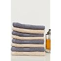 Zero Twist Cotton Face Towel| Pack of 8| GSM 550| Size: 12"x12"| Men's Women's &amp; Kids Towel, Supersoft, High Absorbent| Color: Beige &amp; Charcoal