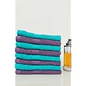 Zero Twist Cotton Face Towel| Pack of 8| GSM 550| Size: 12"x12"| Men's Women's &amp; Kids Towel, Supersoft, High Absorbent| Color: Purple &amp; Turquoise