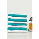 Zero Twist Cotton Face Towel| Pack of 8| GSM 550| Size: 12"x12"| Men's Women's &amp; Kids Towel, Supersoft, High Absorbent| Color: White &amp; Turquoise