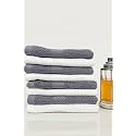 Zero Twist Cotton Face Towel| Pack of 8| GSM 550| Size: 12"x12"| Men's Women's &amp; Kids Towel, Supersoft, High Absorbent| Color: White &amp; Charcoal