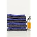 Zero Twist Cotton Face Towel| Pack of 8| GSM 550| Size: 12"x12"| Men's Women's &amp; Kids Towel, Supersoft, High Absorbent| Color: Black &amp; Navy