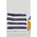 Zero Twist Cotton Face Towel| Pack of 8| GSM 550| Size: 12"x12"| Men's Women's &amp; Kids Towel, Supersoft, High Absorbent| Color: White &amp; Navy
