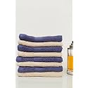 Zero Twist Cotton Face Towel| Pack of 8| GSM 550| Size: 12"x12"| Men's Women's &amp; Kids Towel, Supersoft, High Absorbent| Color: Beige &amp; Navy