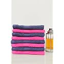 Zero Twist Cotton Face Towel| Pack of 8| GSM 550| Size: 12"x12"| Men's Women's &amp; Kids Towel, Supersoft, High Absorbent| Color: Pink &amp; Navy