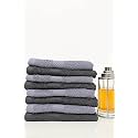 Zero Twist Cotton Face Towel| Pack of 8| GSM 550| Size: 12"x12"| Men's Women's &amp; Kids Towel, Supersoft, High Absorbent| Color: Black &amp; Charcoal