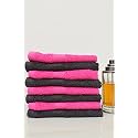 Zero Twist Cotton Face Towel| Pack of 8| GSM 550| Size: 12"x12"| Men's Women's &amp; Kids Towel, Supersoft, High Absorbent| Color: Black &amp; Pink