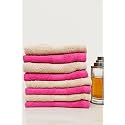 Zero Twist Cotton Face Towel| Pack of 8| GSM 550| Size: 12"x12"| Men's Women's &amp; Kids Towel, Supersoft, High Absorbent| Color: Pink &amp; Beige