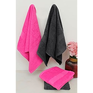 zero twist cotton hand towel pack of 4 gsm 550 size 1634x2734 men39s women39s amp kids towel supersoft high absorbent color black amp pink
