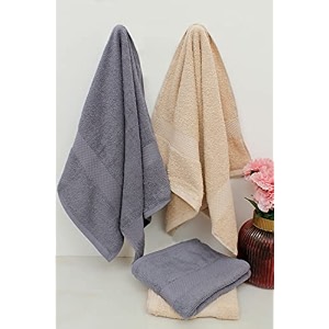 zero twist cotton hand towel pack of 4 gsm 550 size 1634x2734 men39s women39s amp kids towel supersoft high absorbent color beige amp charcoal