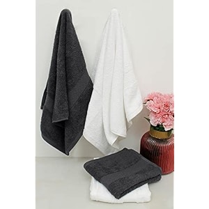 zero twist cotton hand towel pack of 4 gsm 550 size 1634x2734 men39s women39s amp kids towel supersoft high absorbent color white amp black