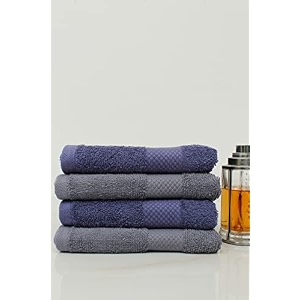 zero twist cotton hand towel pack of 4 gsm 550 size 1634x2734 men39s women39s amp kids towel supersoft high absorbent color charcoal amp navy