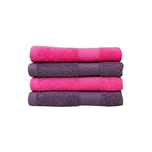zero twist cotton hand towel pack of 4 gsm 550 size 1634x2734 men39s women39s amp kids towel supersoft high absorbent color pink amp purple