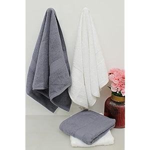 zero twist cotton hand towel pack of 4 gsm 550 size 1634x2734 men39s women39s amp kids towel supersoft high absorbent color white amp charcoal