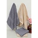Zero Twist Cotton Hand Towel| Pack of 4| GSM 550| Size: 16"x27"| Men's Women's &amp; Kids Towel, Supersoft, High Absorbent| Color: Beige &amp; Charcoal