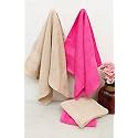 Zero Twist Cotton Hand Towel| Pack of 4| GSM 550| Size: 16"x27"| Men's Women's &amp; Kids Towel, Supersoft, High Absorbent| Color: Pink &amp; Beige