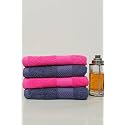 Zero Twist Cotton Hand Towel| Pack of 4| GSM 550| Size: 16"x27"| Men's Women's &amp; Kids Towel, Supersoft, High Absorbent| Color: Pink &amp; Navy