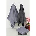 Zero Twist Cotton Hand Towel| Pack of 4| GSM 550| Size: 16"x27"| Men's Women's &amp; Kids Towel, Supersoft, High Absorbent| Color: Black &amp; Charcoal