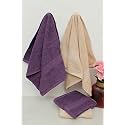 Zero Twist Cotton Hand Towel| Pack of 4| GSM 550| Size: 16"x27"| Men's Women's &amp; Kids Towel, Supersoft, High Absorbent| Color: Beige &amp; Purple