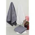 Zero Twist Cotton Hand Towel| Pack of 4| GSM 550| Size: 16"x27"| Men's Women's &amp; Kids Towel, Supersoft, High Absorbent| Color: White &amp; Charcoal