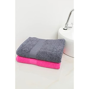 zero twist cotton large bath towel pack of 2 gsm 500 size 2734x5134  men39s women39s amp kids towel supersoft high absorbent color pink amp charcoal