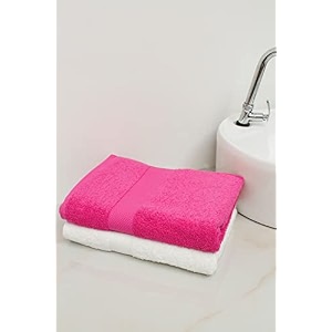 zero twist cotton large bath towel pack of 2 gsm 500 size 2734x5134  men39s women39s amp kids towel supersoft high absorbent color white amp pink