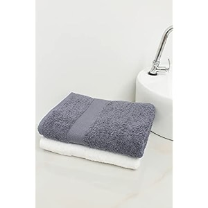 zero twist cotton large bath towel pack of 2 gsm 500 size 2734x5134  men39s women39s amp kids towel supersoft high absorbent color white amp charcoal