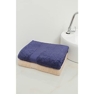 zero twist cotton large bath towel pack of 2 gsm 500 size 2734x5134  men39s women39s amp kids towel supersoft high absorbent color beige amp navy