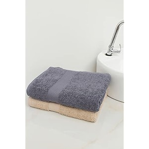 zero twist cotton large bath towel pack of 2 gsm 500 size 2734x5134  men39s women39s amp kids towel supersoft high absorbent color beige amp charcoal