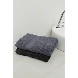 zero twist cotton large bath towel pack of 2 gsm 500 size 2734x5134  men39s women39s amp kids towel supersoft high absorbent color black amp charcoal