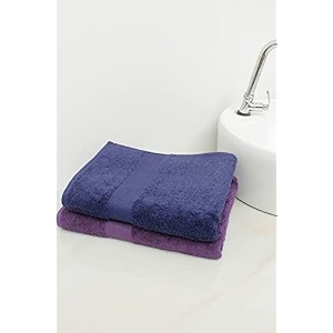 zero twist cotton large bath towel pack of 2 gsm 500 size 2734x5134  men39s women39s amp kids towel supersoft high absorbent color purple amp navy
