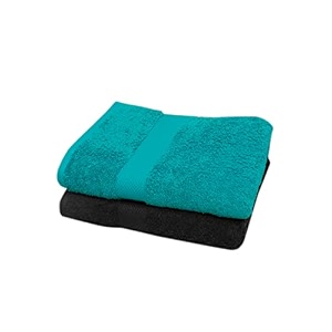 zero twist cotton large bath towel pack of 2 gsm 500 size 2734x5134  men39s women39s amp kids towel supersoft high absorbent color black amp turquoise