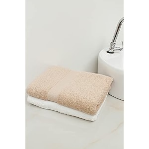 zero twist cotton large bath towel pack of 2 gsm 500 size 2734x5134  men39s women39s amp kids towel supersoft high absorbent color white amp beige