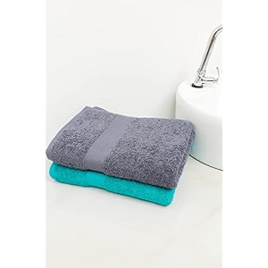 zero twist cotton large bath towel pack of 2 gsm 500 size 2734x5134  men39s women39s amp kids towel supersoft high absorbent color turquoise amp charcoal