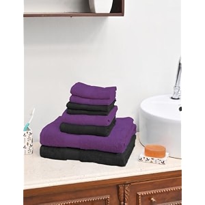 value cottton towel setset of 8100 cotton color black amp purple