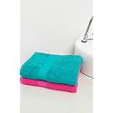 Zero Twist Cotton Large Bath Towel| Pack of 2| GSM 500| Size: 27"x51" | Men's Women's &amp; Kids Towel, Supersoft, High Absorbent| Color: Pink &amp; Turquoise