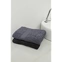 Zero Twist Cotton Large Bath Towel| Pack of 2| GSM 500| Size: 27"x51" | Men's Women's &amp; Kids Towel, Supersoft, High Absorbent| Color: Black &amp; Charcoal