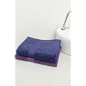 Zero Twist Cotton Large Bath Towel| Pack of 2| GSM 500| Size: 27"x51" | Men's Women's &amp; Kids Towel, Supersoft, High Absorbent| Color: Purple &amp; Navy