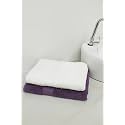 Zero Twist Cotton Large Bath Towel| Pack of 2| GSM 500| Size: 27"x51" | Men's Women's &amp; Kids Towel, Supersoft, High Absorbent| Color: White &amp; Purple