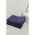 Zero Twist Cotton Large Bath Towel| Pack of 2| GSM 500| Size: 27"x51" | Men's Women's &amp; Kids Towel, Supersoft, High Absorbent| Color: Black &amp; Navy