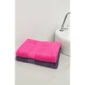Zero Twist Cotton Large Bath Towel| Pack of 2| GSM 500| Size: 27"x51" | Men's Women's &amp; Kids Towel, Supersoft, High Absorbent| Color: Pink &amp; Purple