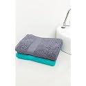 Zero Twist Cotton Large Bath Towel| Pack of 2| GSM 500| Size: 27"x51" | Men's Women's &amp; Kids Towel, Supersoft, High Absorbent| Color: Turquoise &amp; Charcoal