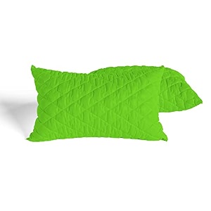 avi premium quilted bed pillows for sleeping microfiber filler soft amp luxurious for side and back sleepers set of 2 king size 20 x 36 inch mint green