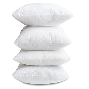 avi set of 4 soft amp fluffy micorfiber filled premium decorative cushions for sofa bed throw pillow insert cushion filler- 12 x 12 inch