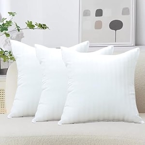avi soft amp fluffy micorfiber filled hotel quality premium cushions filler set of 3 12 x 12 inch decorative cushion for sofa bed throw pillow insert office white