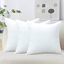 AVI Soft &amp; Fluffy Micorfiber Filled Hotel Quality Premium Cushions Filler Set of 3, 12 x 12 Inch, Decorative Cushion for Sofa, Bed, Throw Pillow Insert, Office (White)
