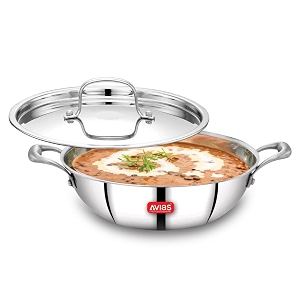 avias riara triply stainless steel kadai ss with lid 1500ml 20cm